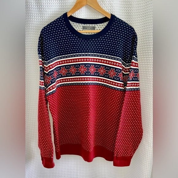 2/40$‎ Men’s Denver Hayes knit Nordic pattern crewneck Sweater size XL - Picture 1 of 8